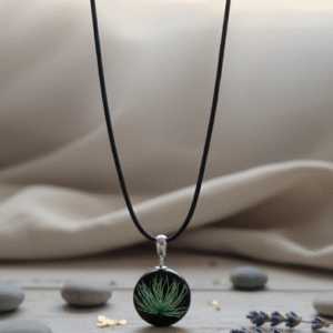 Collar de resina con flores