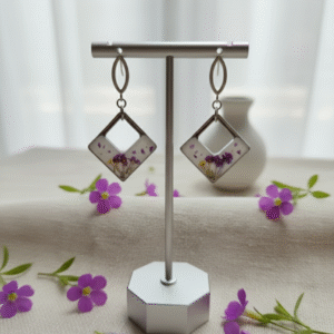 pendientes de resina con flores