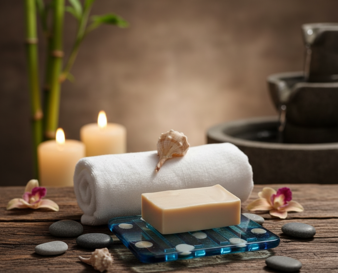 Jabonera marina hecha a mano con resina