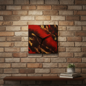 Reloj de pared hecho a mano con resina