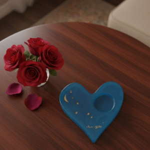 Porta vela hecho a mano con resina