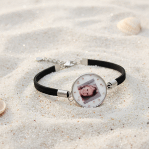 Pulsera personalizada con foto/nombre/signo zodiacal hecha a mano con resina