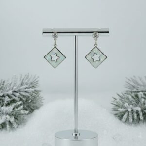 Pendientes de Resina con Copos de Nieve
